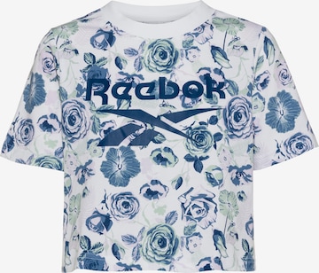 Reebok Sport Λειτουργικό μπλουζάκι 'Floral' σε λευκό: μπροστά