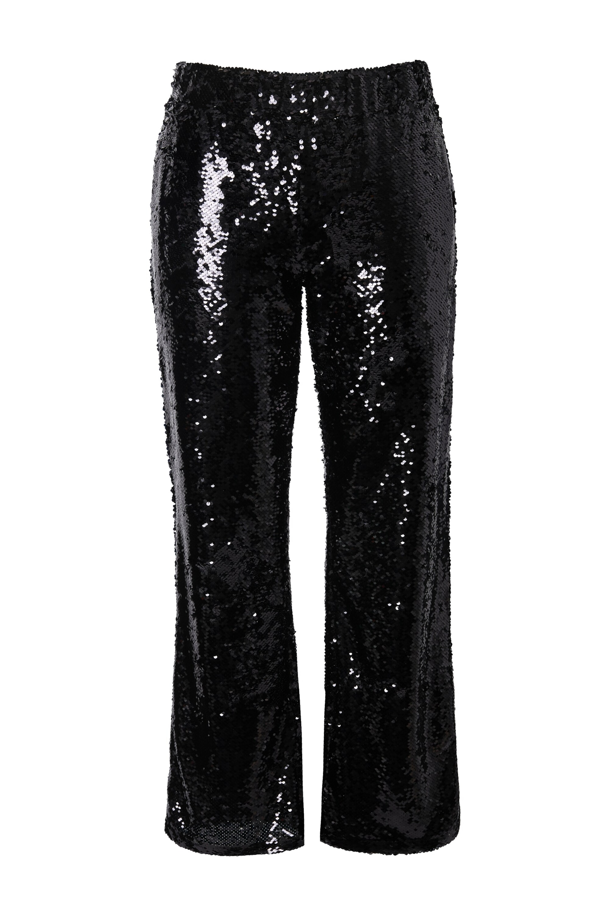 Angel of Style Flared Trousers in Black: front
