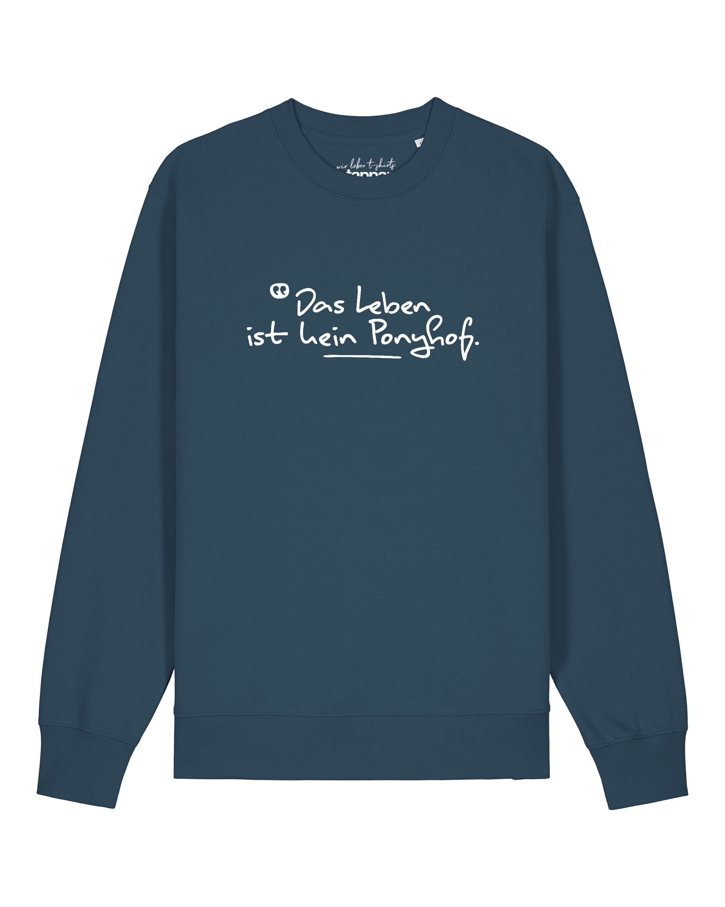 Watapparel Sweatshirt 'Das Leben Ist Kein Ponyhof' in Groen: voorkant