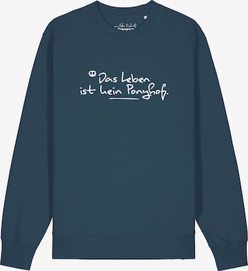 Watapparel Sweatshirt 'Das Leben Ist Kein Ponyhof' in Groen: voorkant