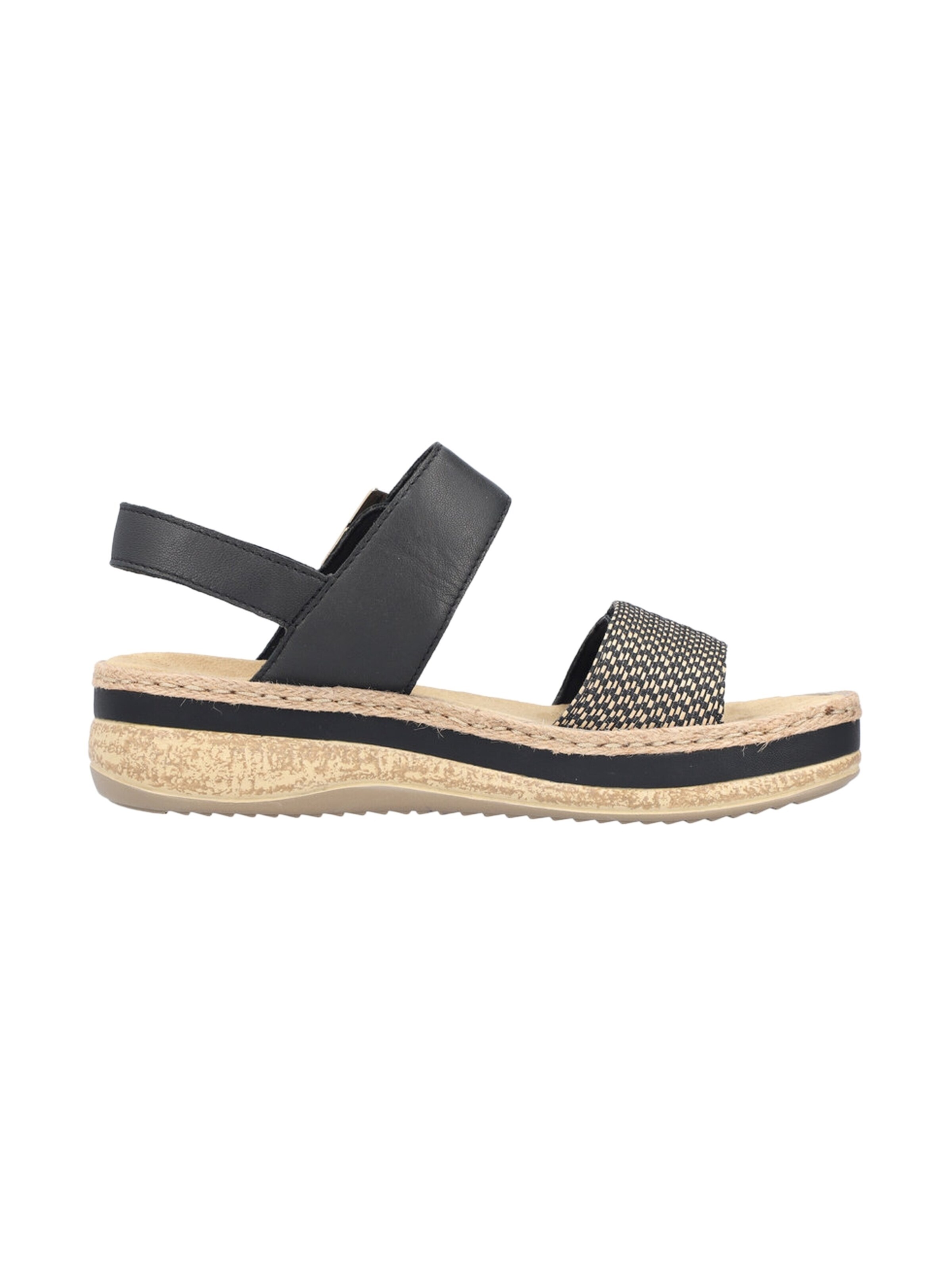 Sandales 'Rimo-Sandalen aus Leder mit Keilabsatz' Rieker en argent