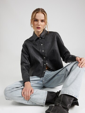 Calvin Klein Jeans Blouse in Zwart: voorkant