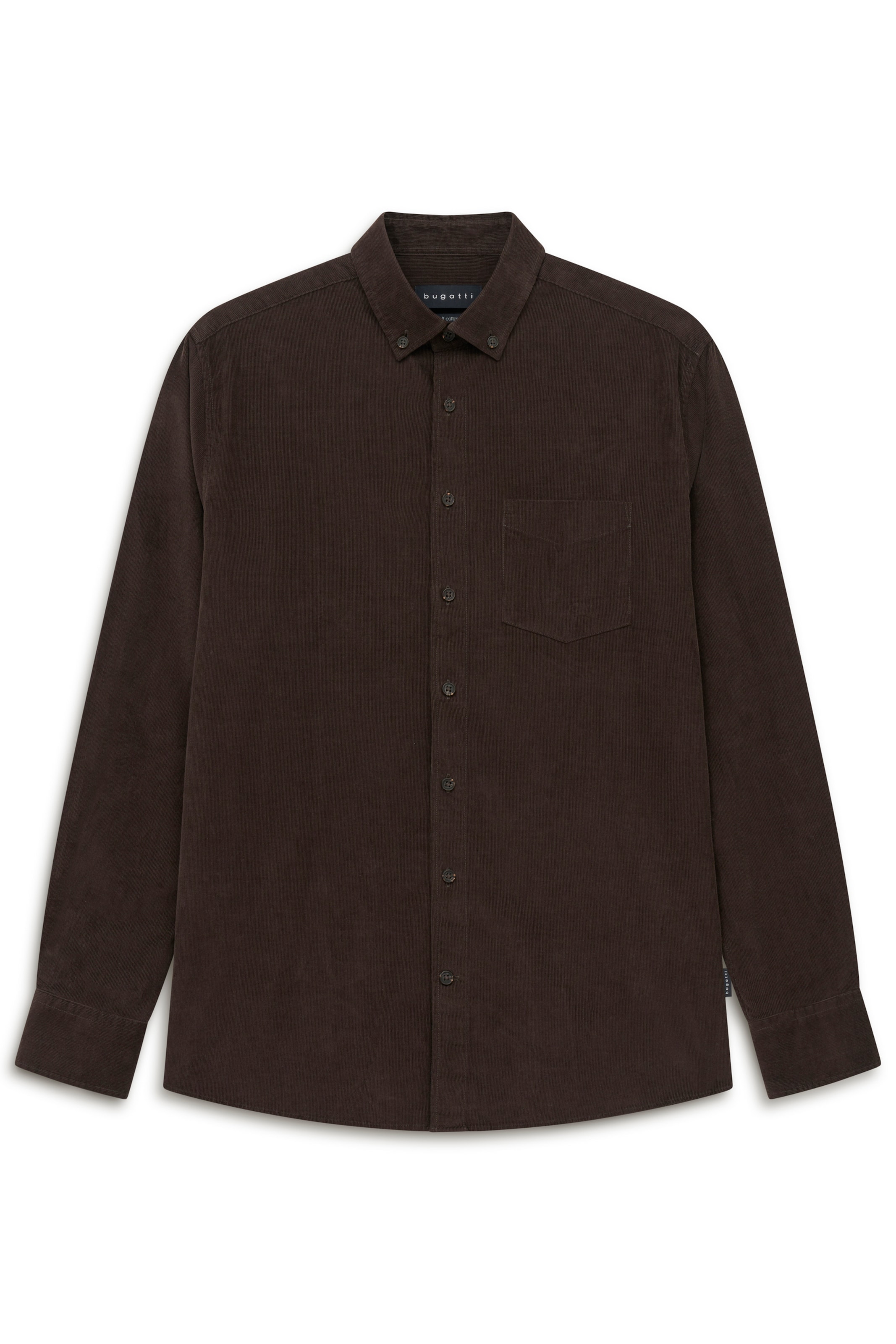 bugatti - Regular Fit Camisa em castanho: frente