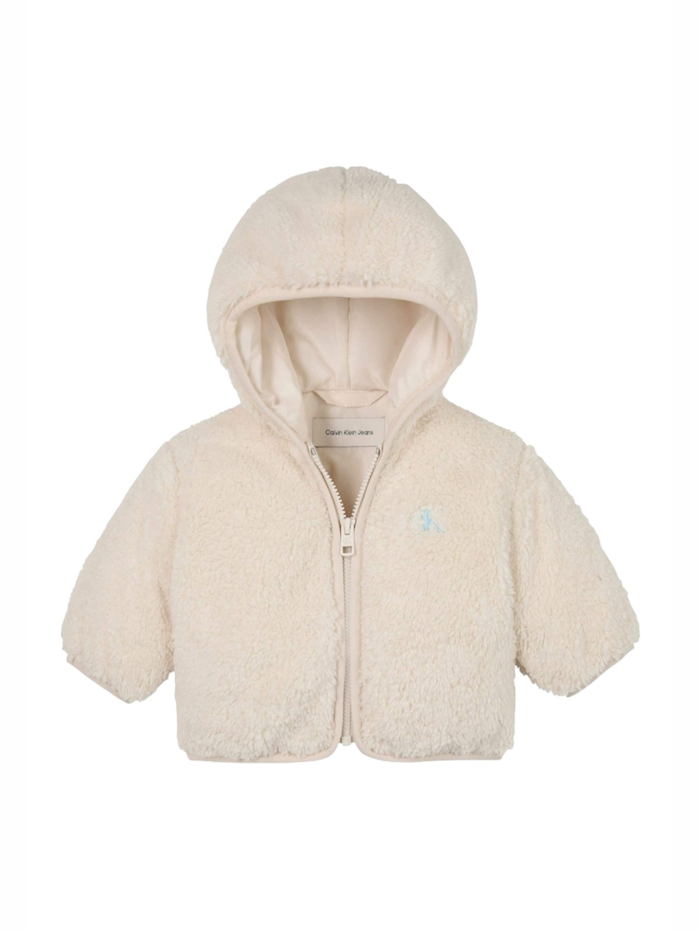 Calvin Klein Kids Fleece jacket 'Teddy' in Beige: front