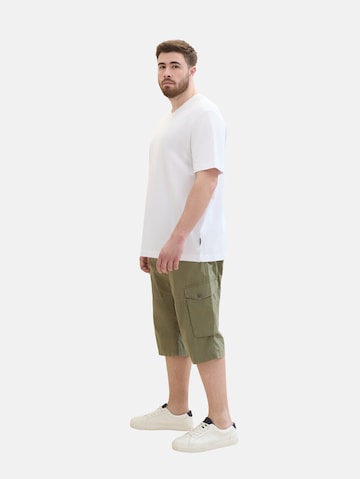 TOM TAILOR Men + Regular Cargo Pants in Green