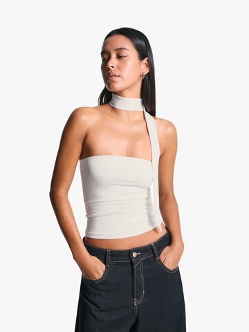 Bershka Top - bézs: elől