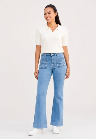 Coupe slim Jean Elara en bleu : devant
