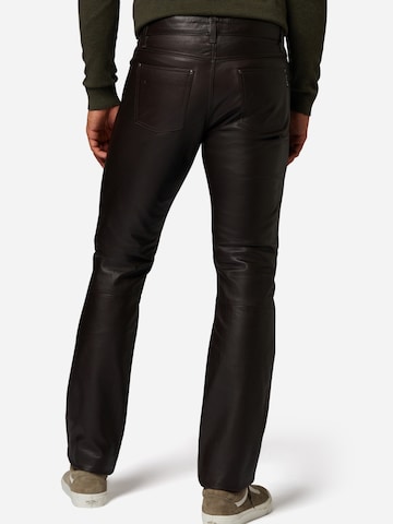 RICANO Slim fit Pants 'No. 3 TR' in Brown
