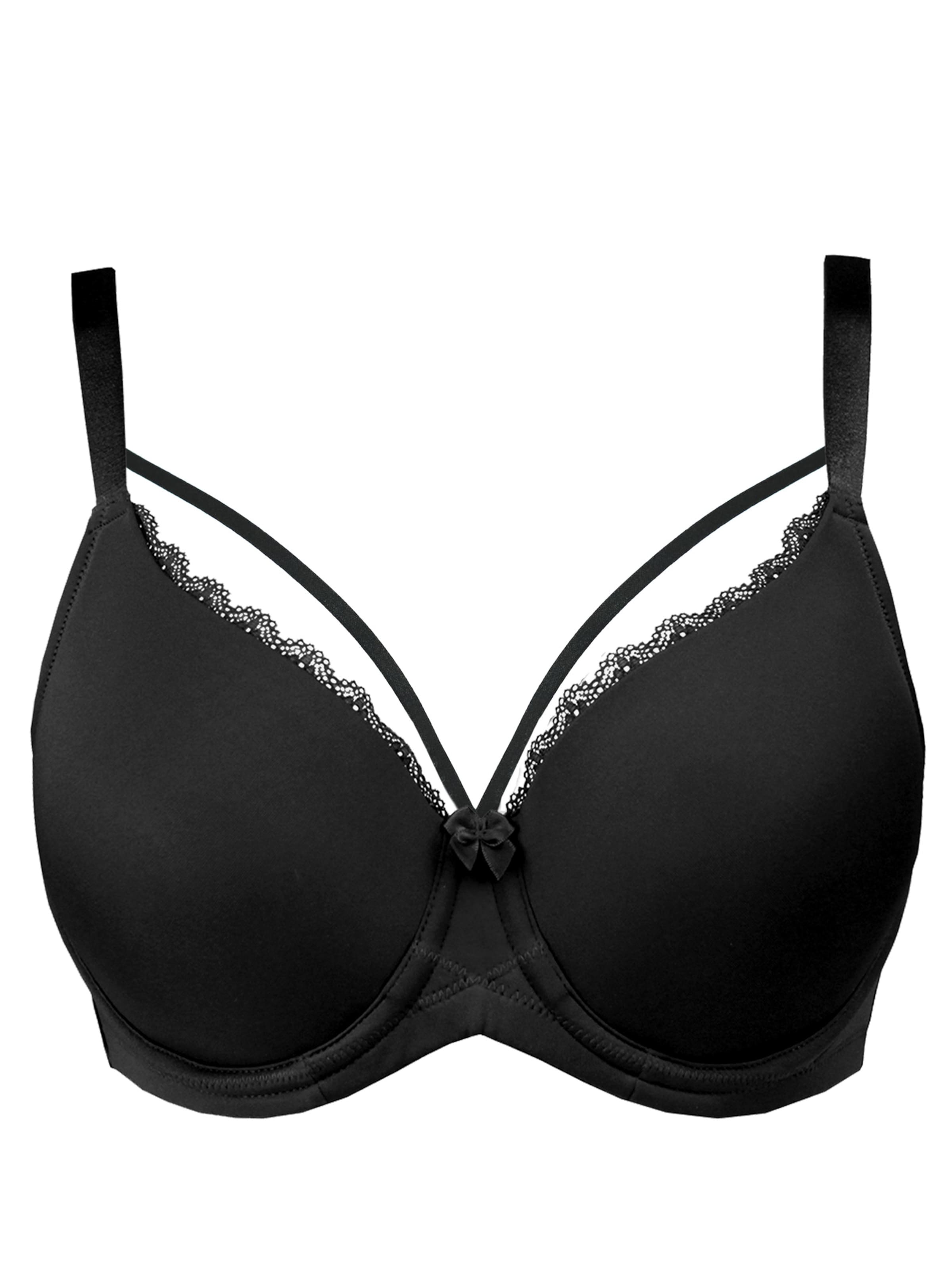 SugarShape T-shirt Bra 'Pure Conscious Strappy' in Black: front
