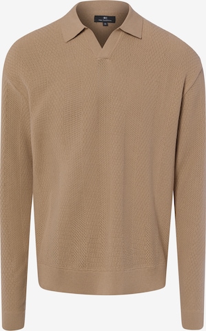 Pull-over Nils Sundström en beige : devant
