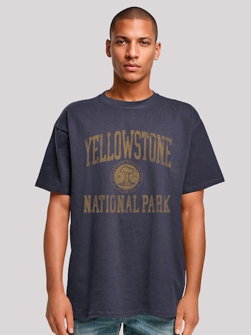 T-Shirt 'US National Parks Yellowstone Wyoming' F4NT4STIC en bleu : devant