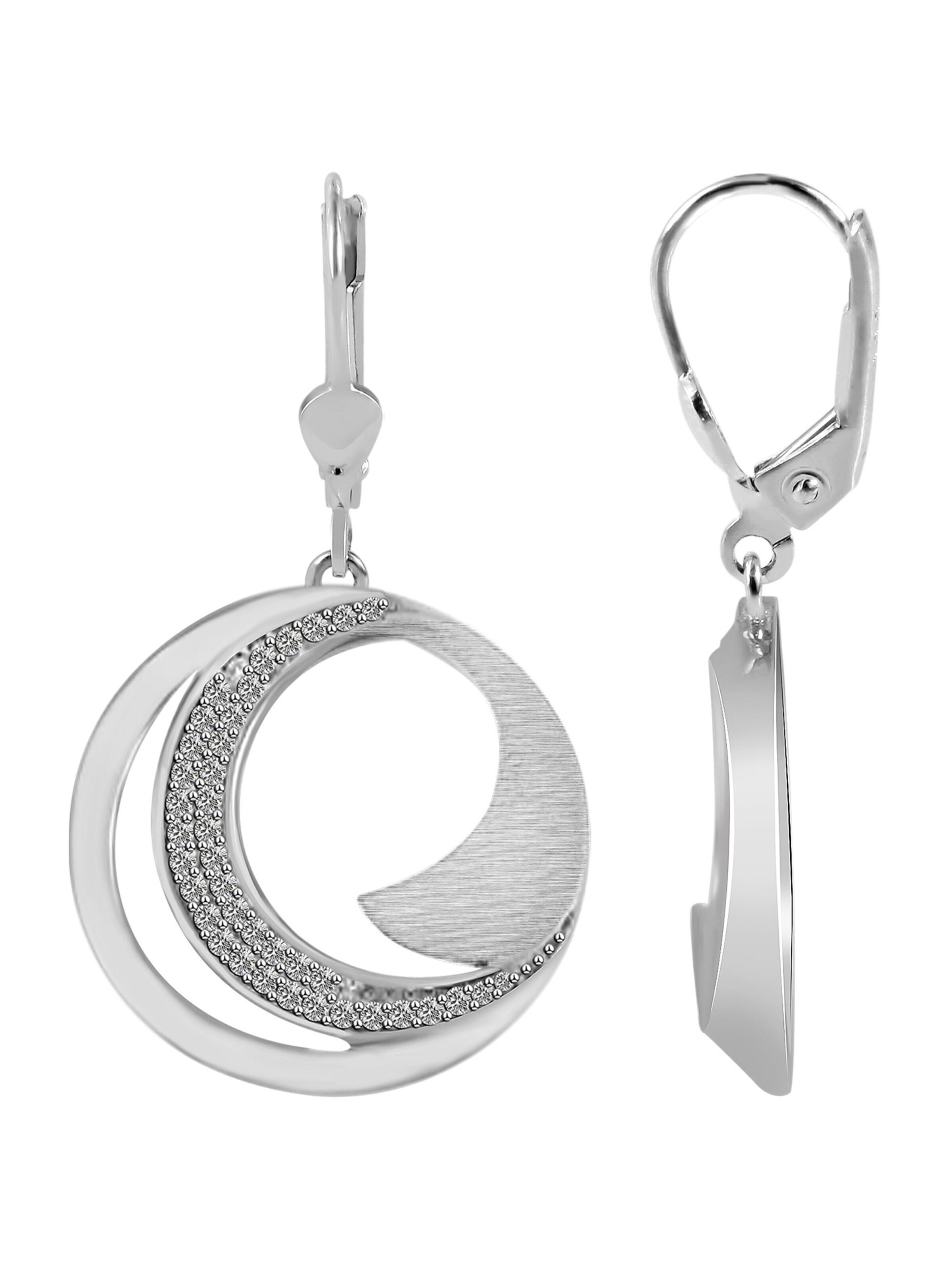 Akzent Earrings '"Tijana" aus 925 Sterlingsilber, rhodiniert, langlebig' in Silver