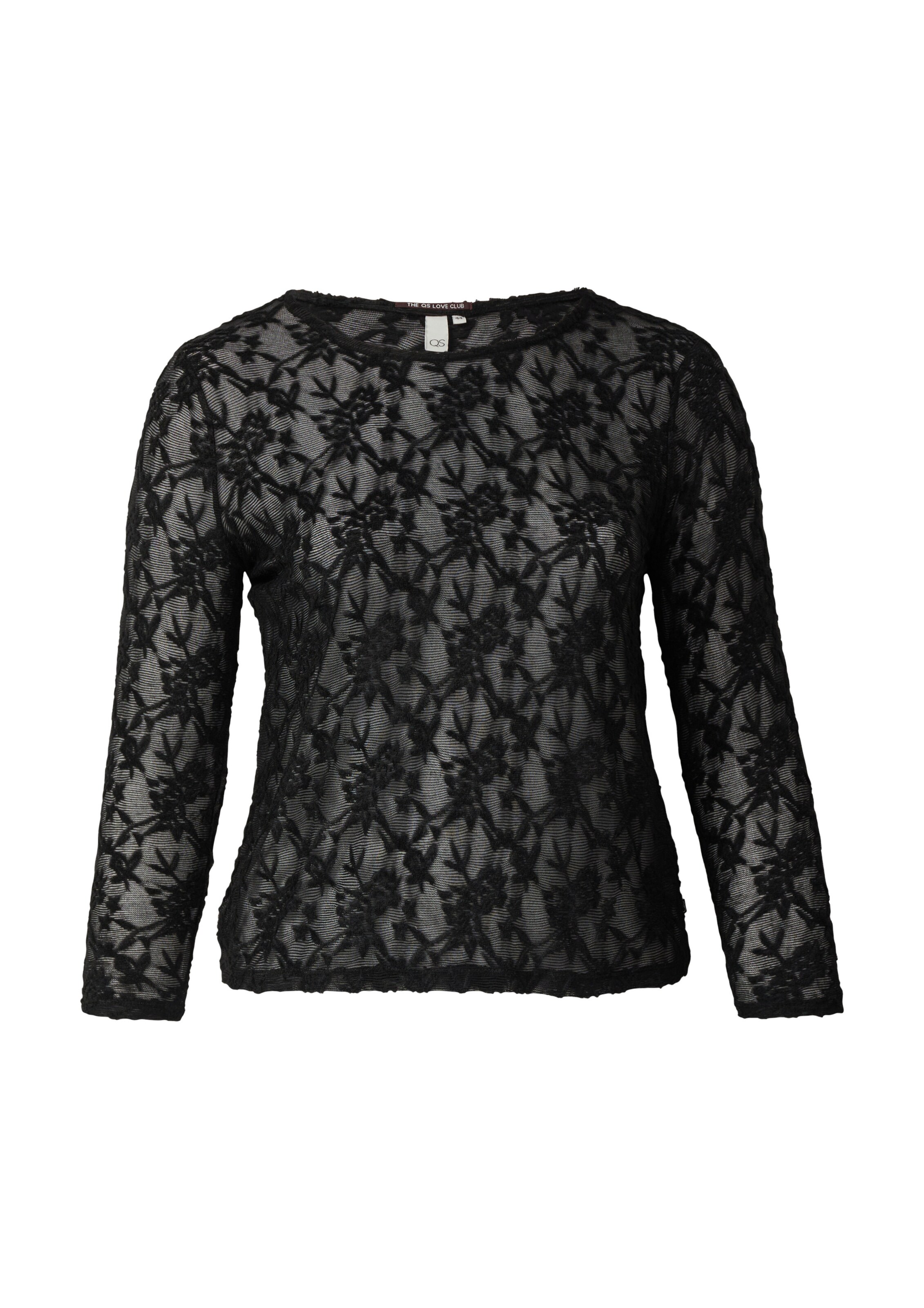 T-shirt QS en noir : devant