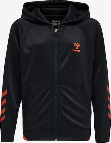 Hummel Athletic Zip-Up Hoodie in Black: front