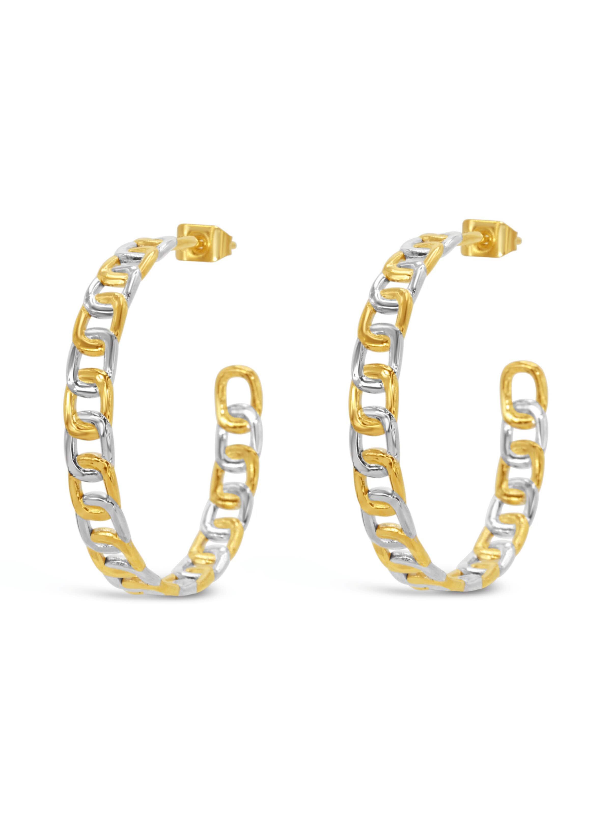 ARS-ARGENTI Ohrringe 'BI 2 COLOR'‌‌‌‌‌‌‌‌‌‌ in Gold: Vorderseite
