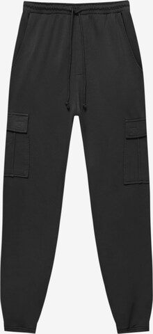 Pull&Bear Tapered Cargobroek in Grijs: voorkant