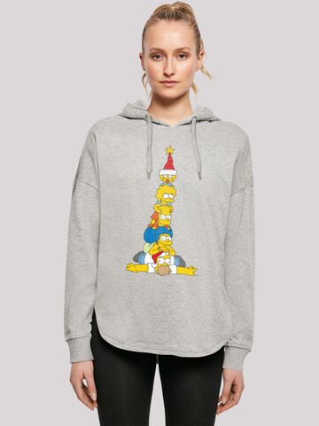 F4NT4STIC Sweatshirt 'The Simpsons Family Christmas Tree' in Grau: predná strana