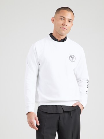 Sweat-shirt Carlo Colucci en blanc : devant