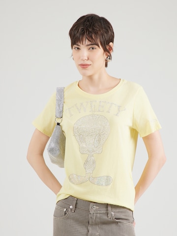 Tricou 'TWEETY' de la PRINCESS GOES HOLLYWOOD pe galben: față