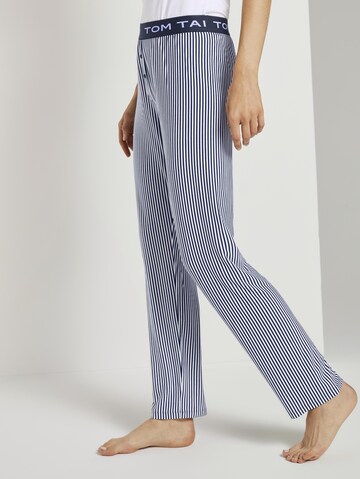 TOM TAILOR Pajama pants in Blue