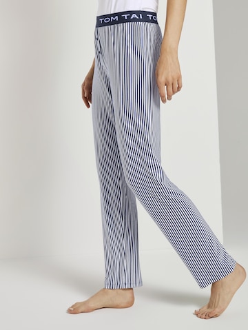 TOM TAILOR Pajama Pants in Blue