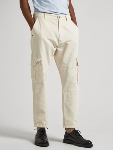 Pepe Jeans Loose fit Cargo Pants 'NOLAN' in White: front