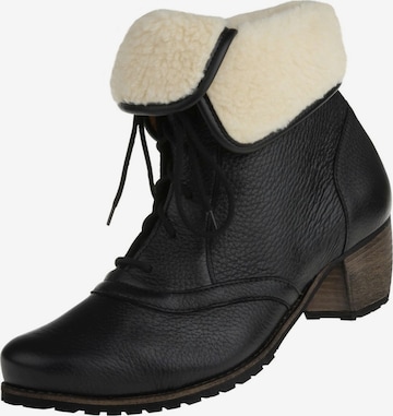 Natural Feet Lace-Up Ankle Boots 'Ista' in Black: front