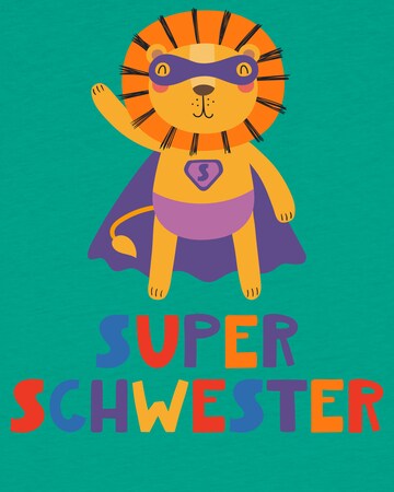 watabout.kids Shirt 'Löwe Superschwester' in Green