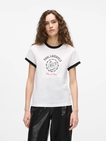 Karl Lagerfeld - Camiseta 'Ikon Choupette Muse' en blanco: frente