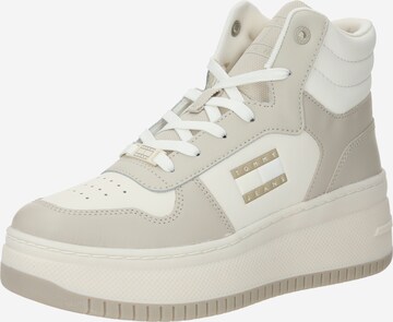 Tommy Jeans High-Top Sneakers 'Retro Basket' in Beige: front