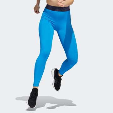 ADIDAS SPORTSWEAR - Skinny Pantalón deportivo en azul: frente