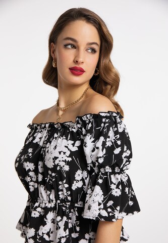 Camicia da donna di faina in nero