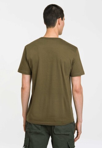 LOGOSHIRT Shirt 'Sesamstrasse - Ernie & Bert | Havin' Fun' in Green
