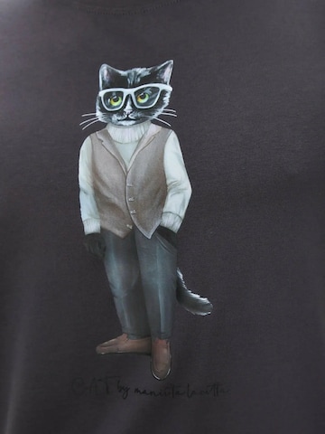T-Shirt 'Minimalist Cat' Cat e Lolette en gris