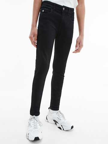 Calvin Klein Jeans Kitsas Teksapüksid, värv must: eest vaates