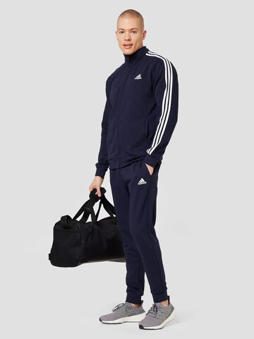 ADIDAS SPORTSWEAR Trainingspak 'Basic 3-Stripes French Terry' in Blauw