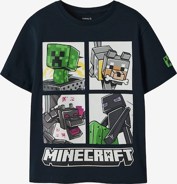 NAME IT Shirt 'NKMMYKIN MINECRAFT' in Blauw: voorkant