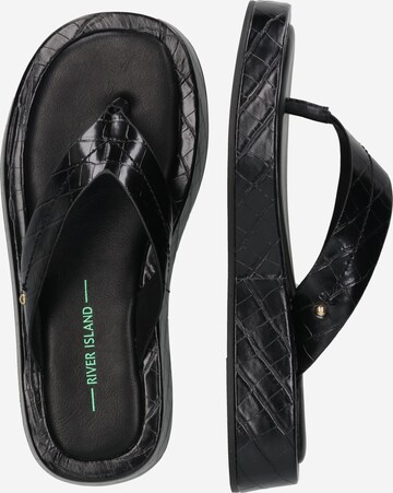 River Island T-bar sandals in Black