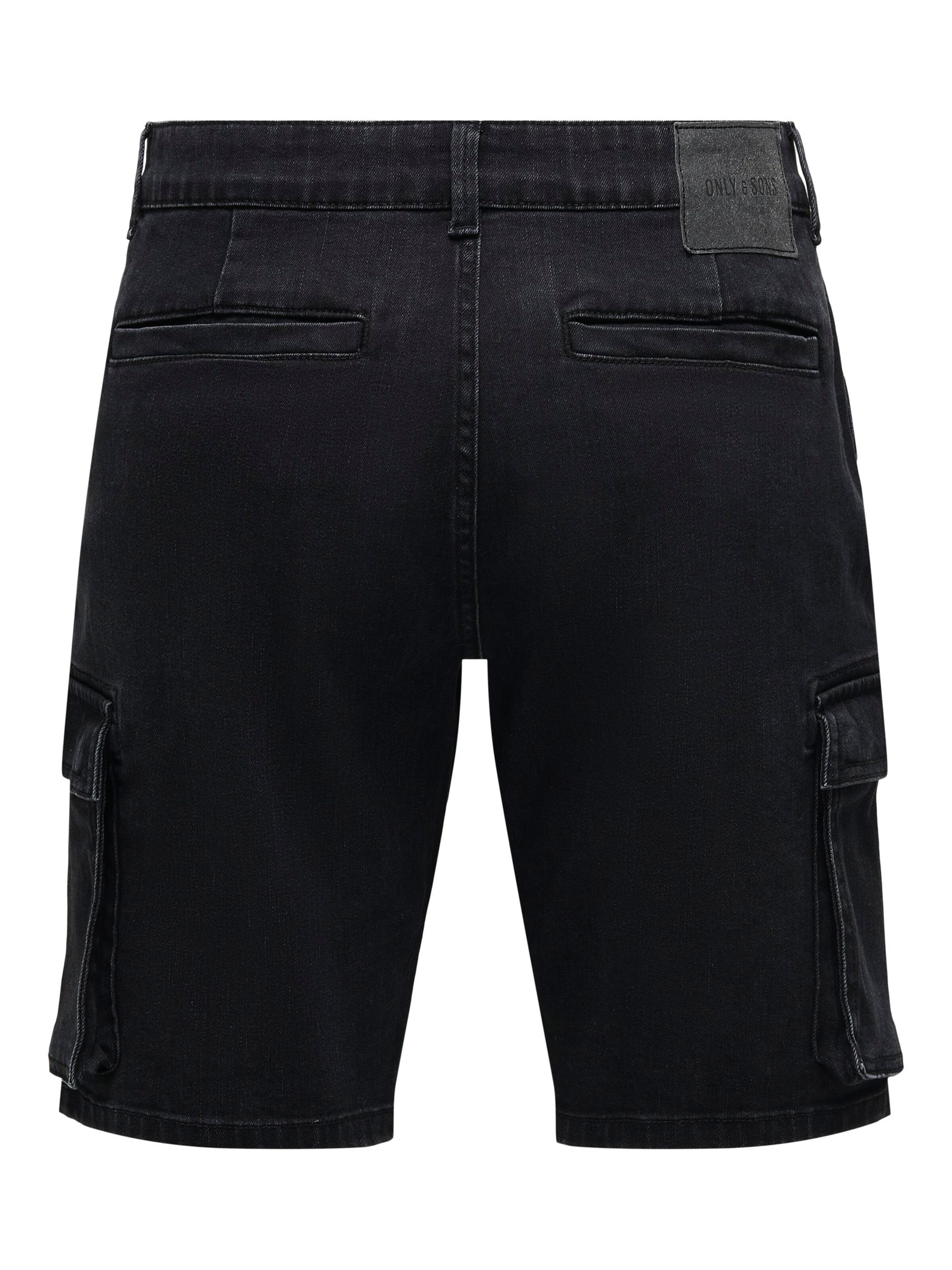 regular Jeans cargo 'Cam Stage' di Only & Sons in nero