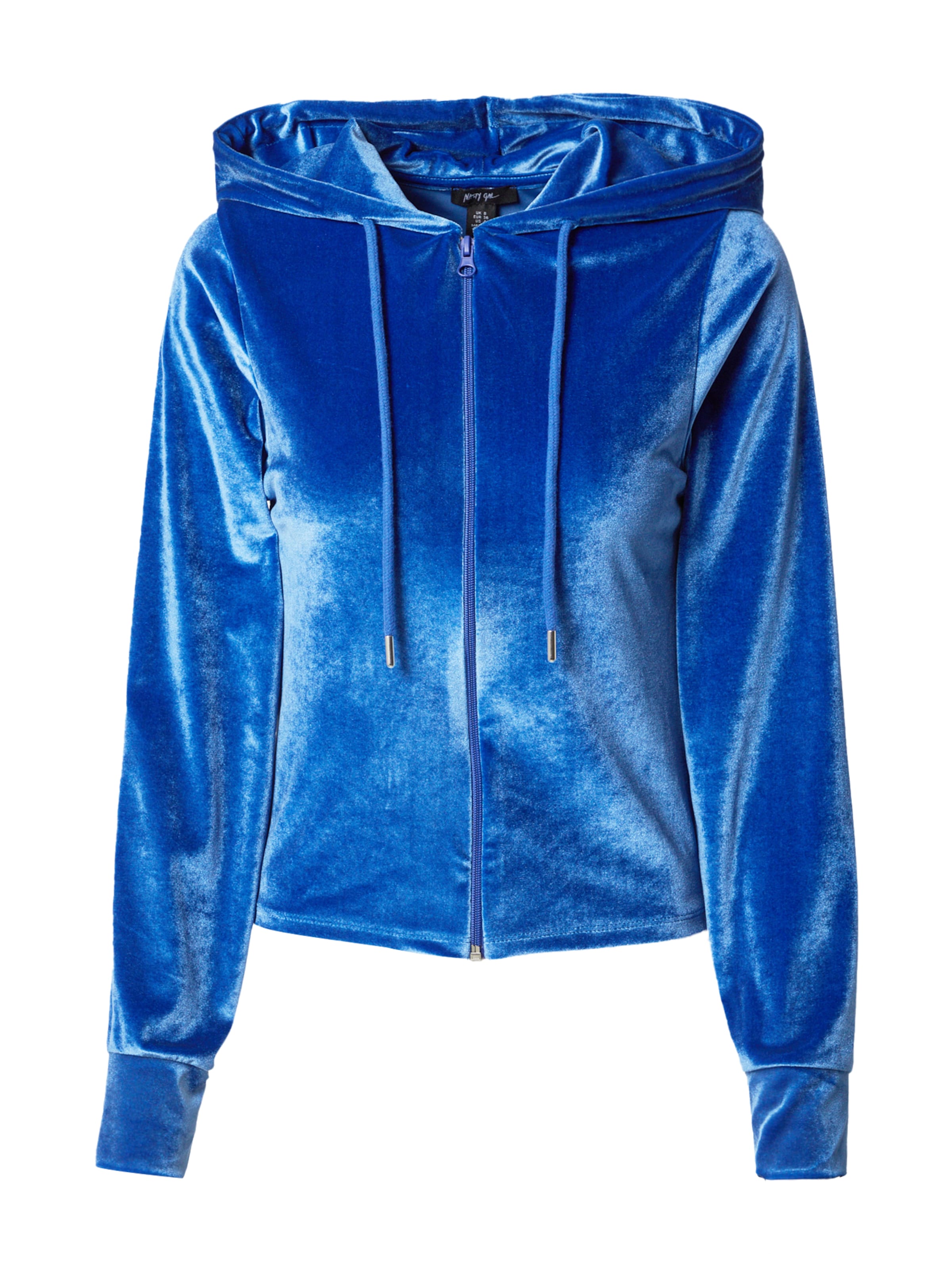 Nasty Gal Tepláková bunda - Modrá: predná strana