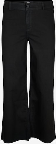 Wide leg Jeans de la Zizzi pe negru: față