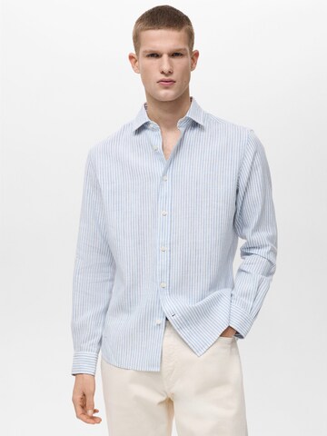 MANGO MAN Regular fit Button Up Shirt 'EMMA' in Blue: front