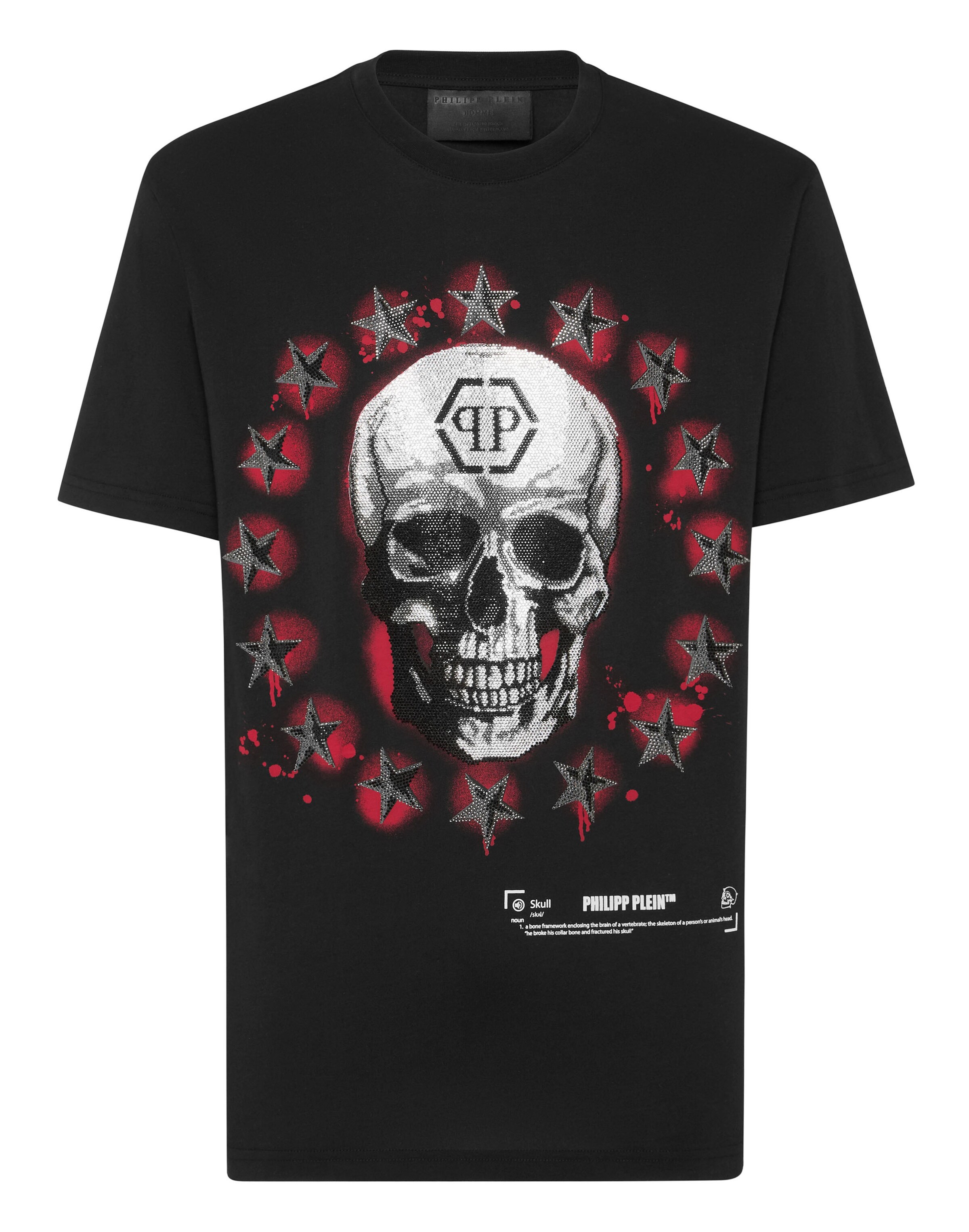 Philipp Plein T-Shirt en rouge carmin / noir / argent, Vue avec produit