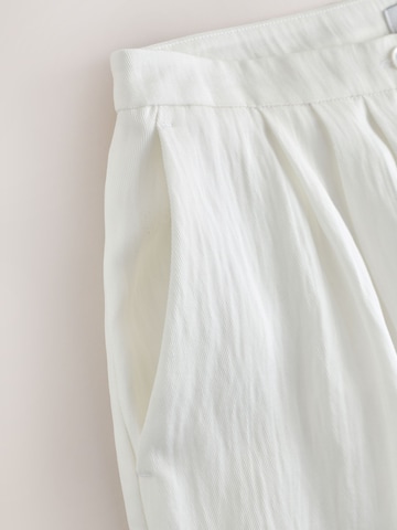Next Wide leg Pleat-Front Pants in White