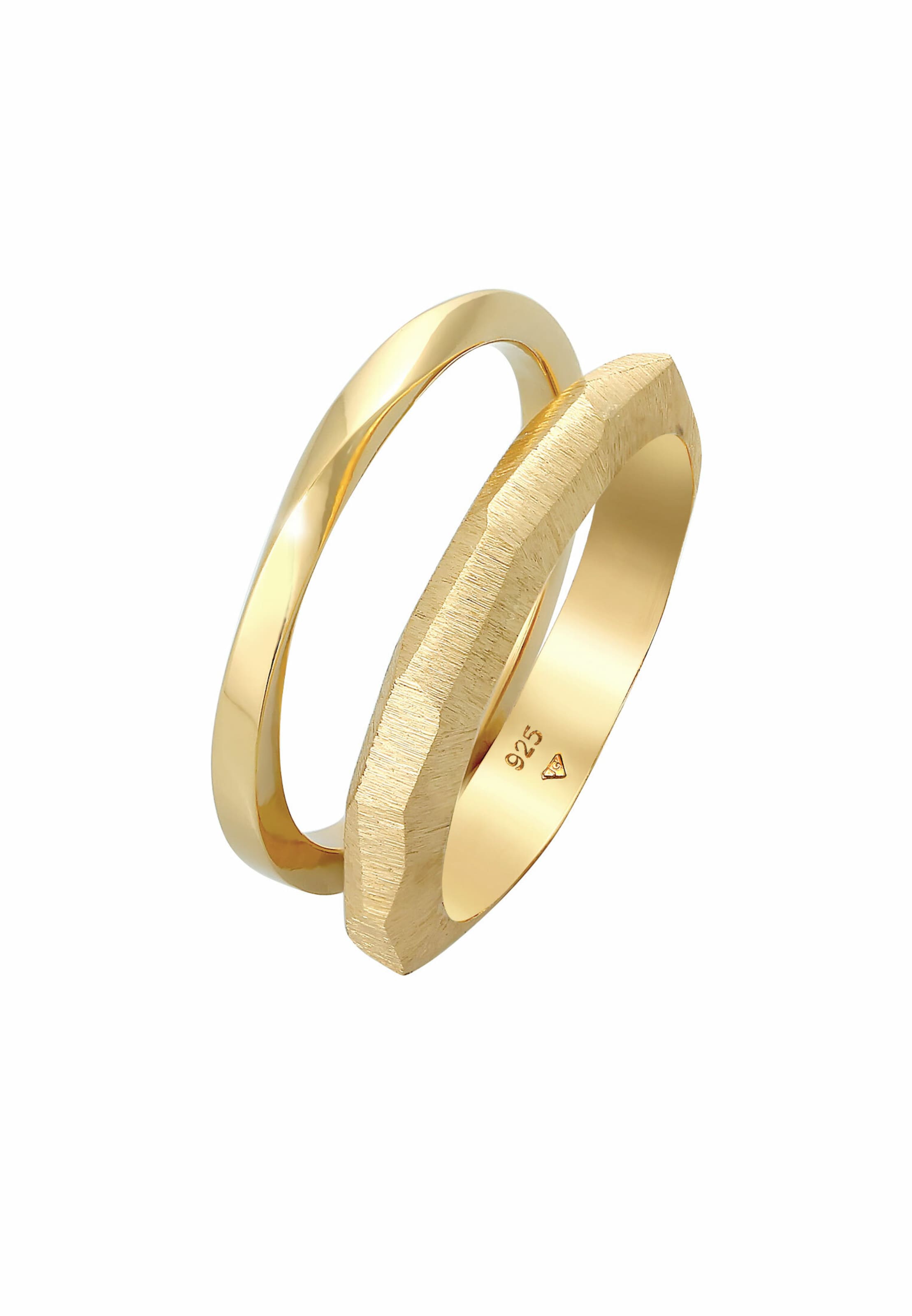 ELLI PREMIUM Ring Bandring in Gold: Vorderseite