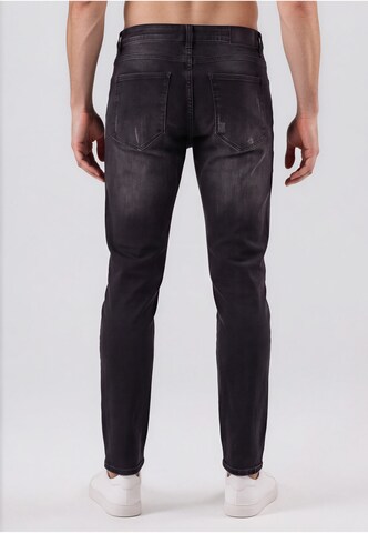 Alessandro Zavetti Slimfit Jeansy 'Artiglio' w kolorze czarny
