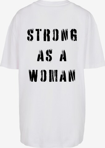 Merchcode T-Shirt  'WD - Strong As A Woman' in Weiß