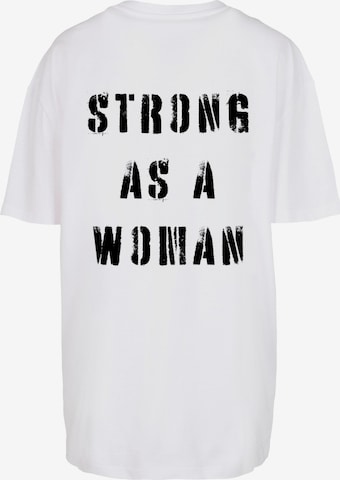 Merchcode Shirt 'WD - Strong As A Woman' in White