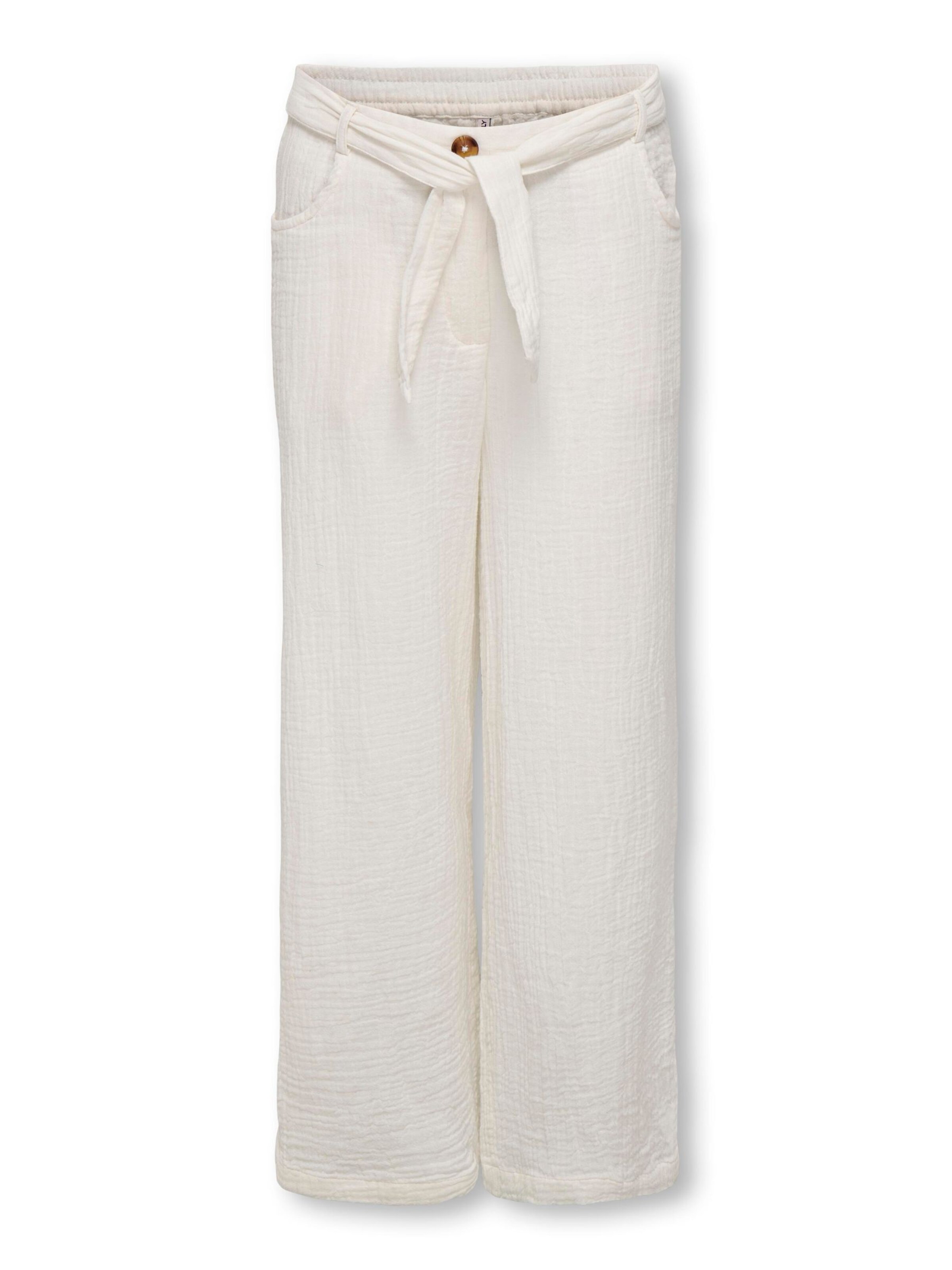 ONLY GIRLS Wide leg Trousers 'KOGThyra' in White: front