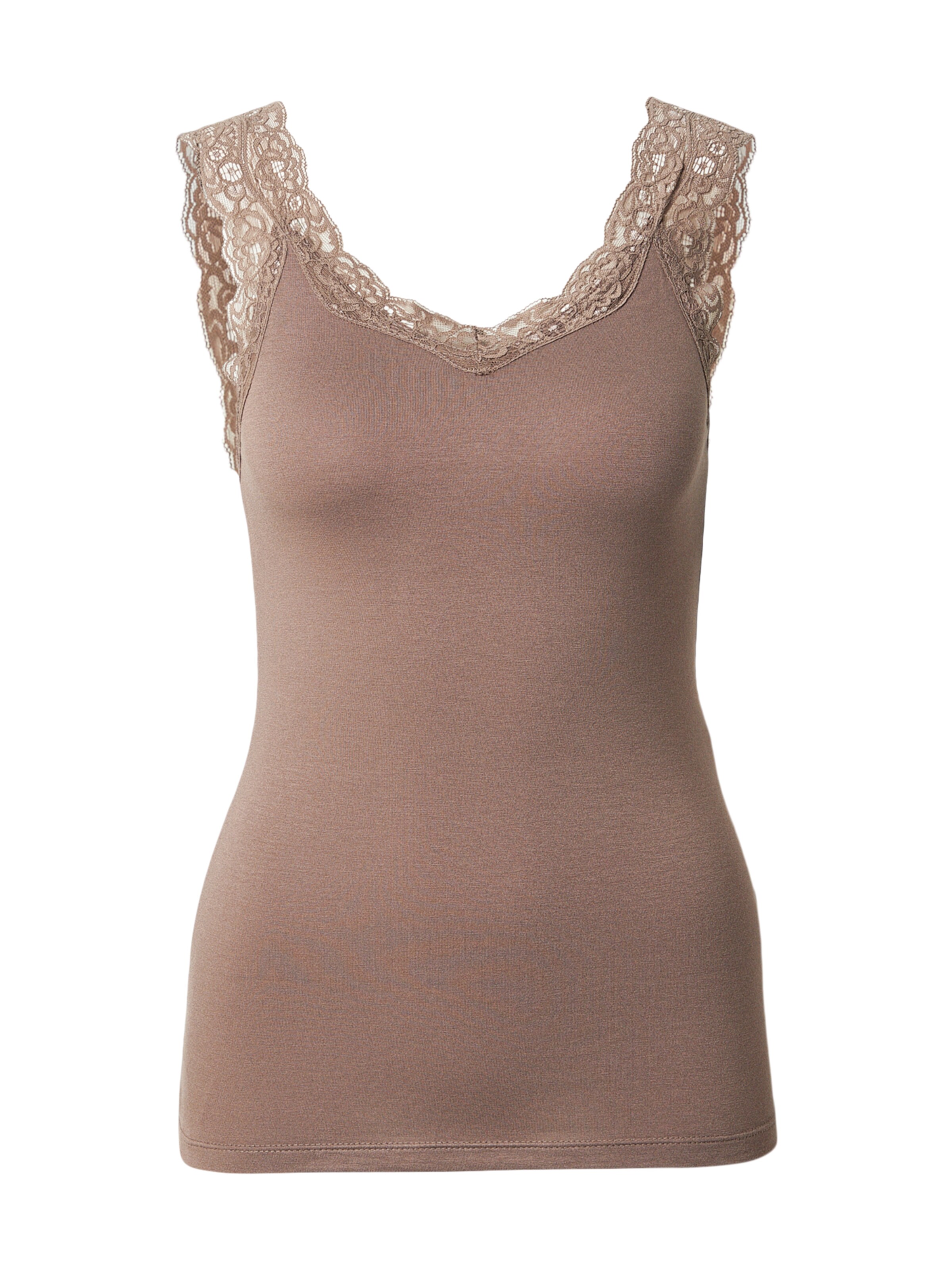 PIECES Top 'PCBARBERA' in Brown: front